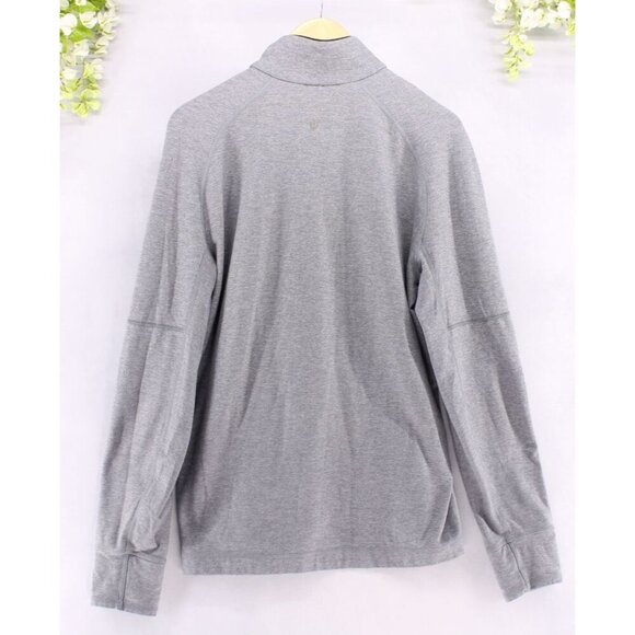Lululemon Men's Sweat Session 1/2 Zip Silver Heathered Slate Sz L - Picture 2 of 11